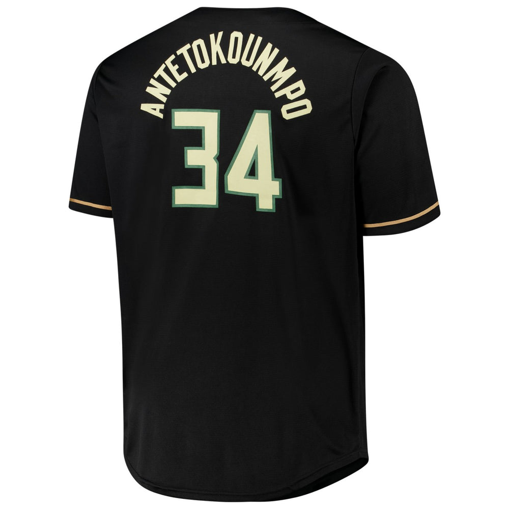 Giannis Antetokounmpo Milwaukee Bucks Profile Big & Tall Name & Number Button-Up Jersey - Black online