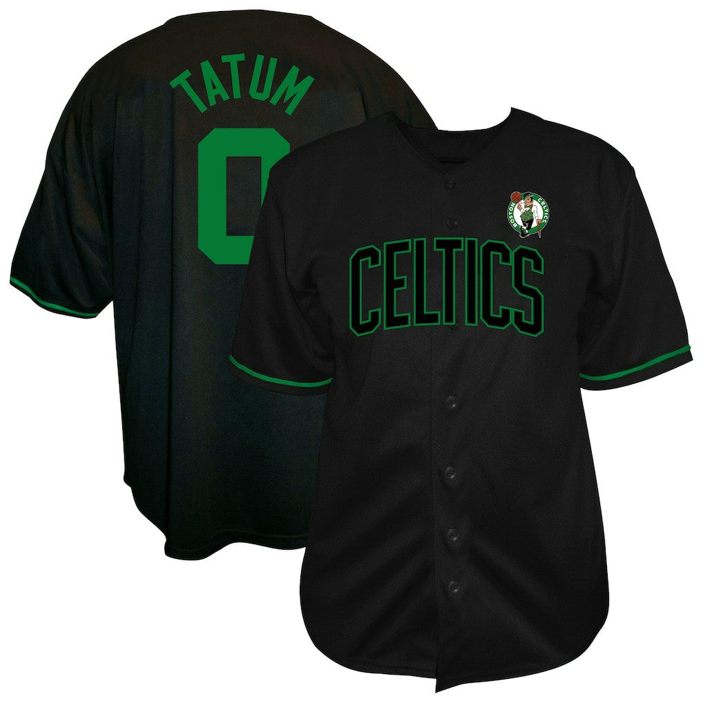 Jayson Tatum Boston Celtics Profile Big & Tall Name & Number Button-Up Jersey - Black outlet