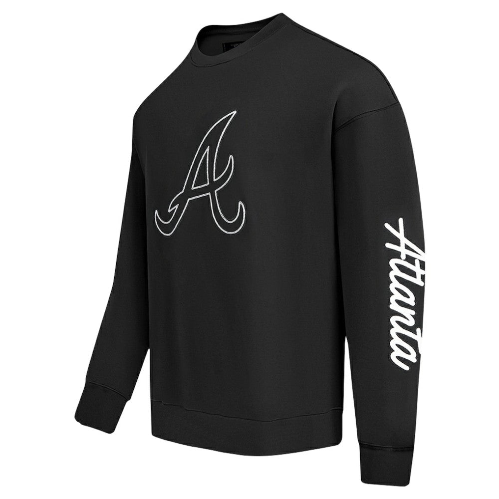 Atlanta Braves Pro Standard Paint The City Dropped Shoulder Pullover Sweatshirt Black