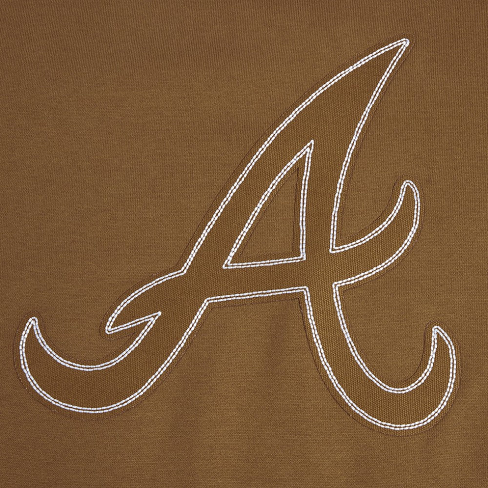 Atlanta Braves Pro Standard Paint The City Dropped Shoulder Pullover Sweatshirt Brown