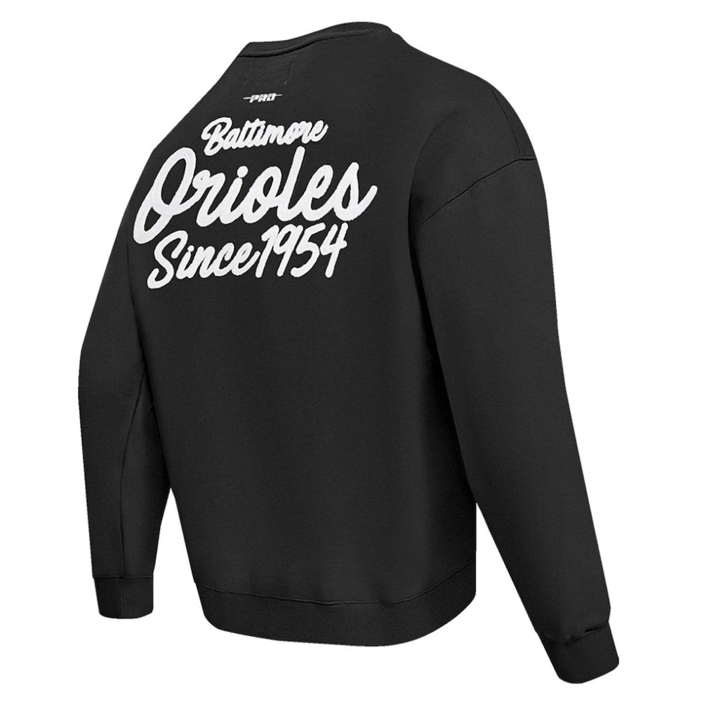 Baltimore Orioles Pro Standard Paint The City Dropped Shoulder Pullover Sweatshirt Black