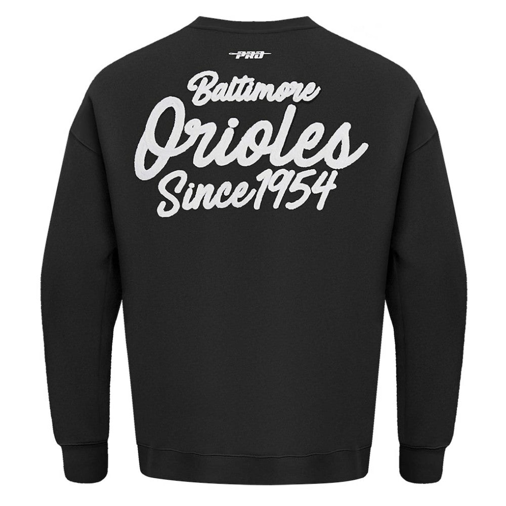Baltimore Orioles Pro Standard Paint The City Dropped Shoulder Pullover Sweatshirt Black