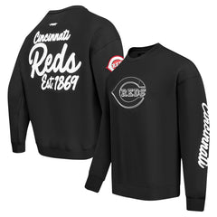 Cincinnati Reds Pro Standard Paint The City Dropped Shoulder Pullover Sweatshirt Black