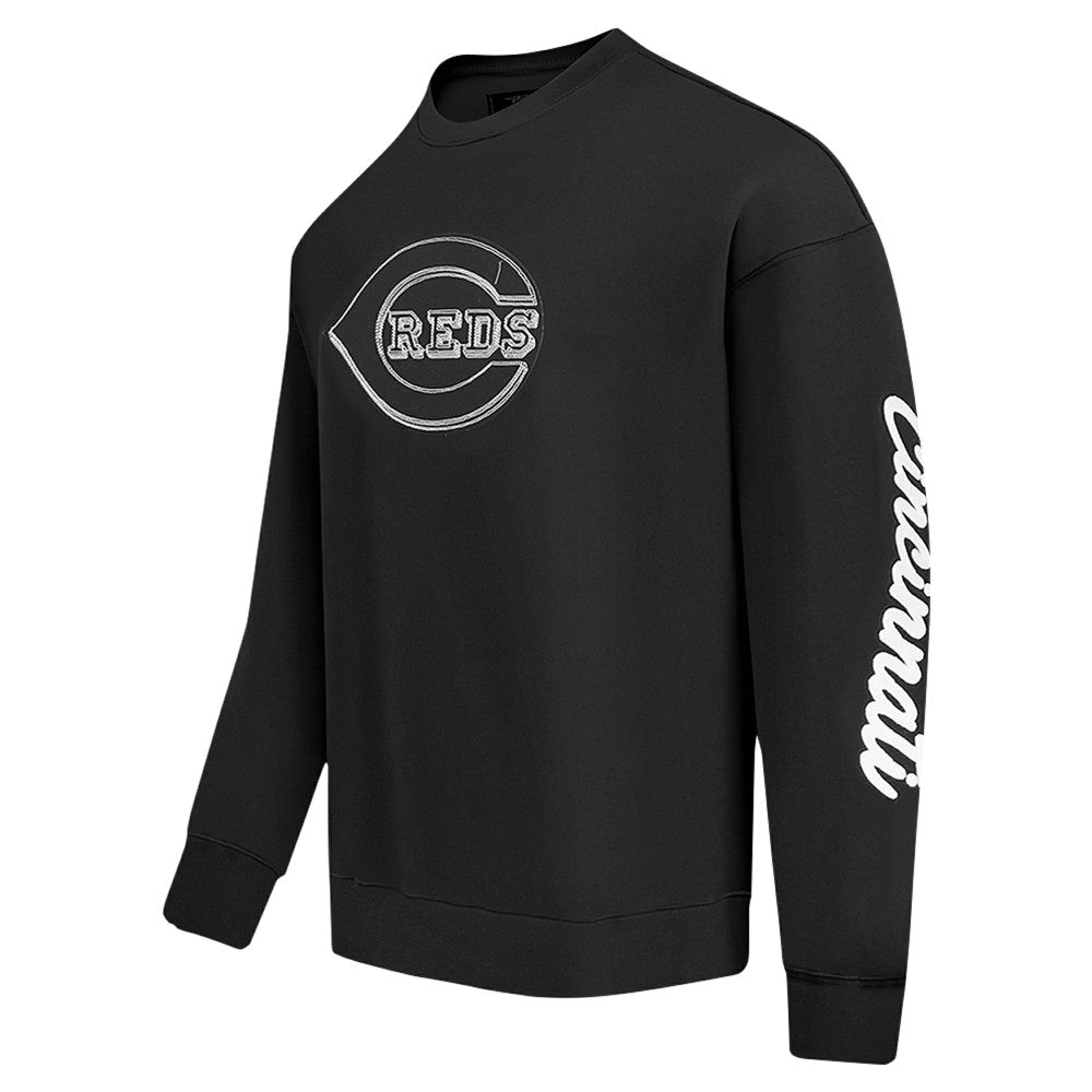 Cincinnati Reds Pro Standard Paint The City Dropped Shoulder Pullover Sweatshirt Black