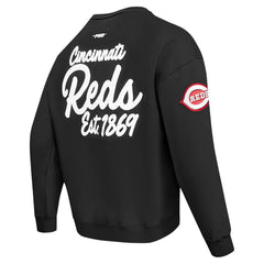 Cincinnati Reds Pro Standard Paint The City Dropped Shoulder Pullover Sweatshirt Black