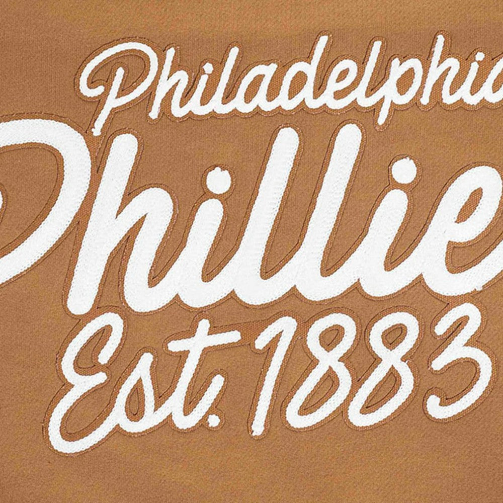 Philadelphia Phillies Pro Standard Paint The City Dropped Shoulder Pullover Sweatshirt Brown