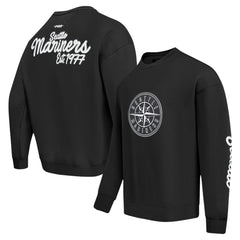Seattle Mariners Pro Standard Paint The City Dropped Shoulder Pullover Sweatshirt Black