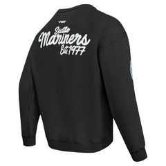 Seattle Mariners Pro Standard Paint The City Dropped Shoulder Pullover Sweatshirt Black