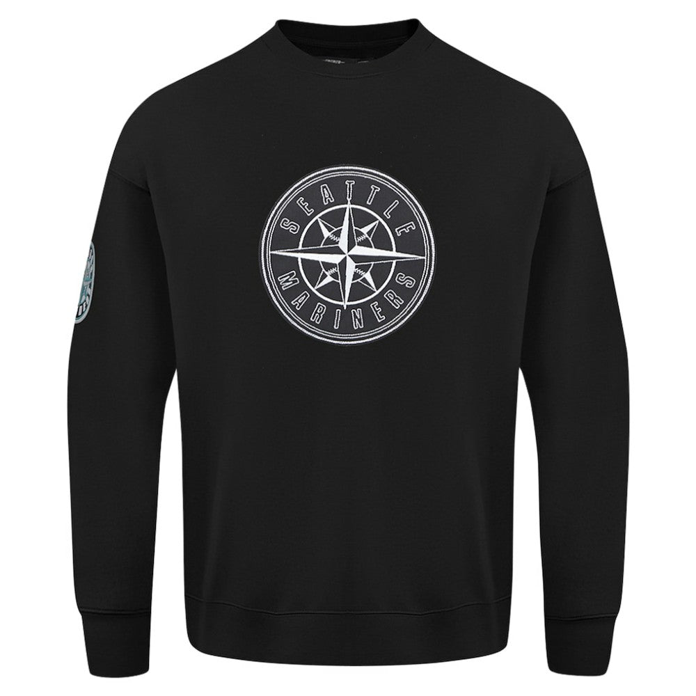 Seattle Mariners Pro Standard Paint The City Dropped Shoulder Pullover Sweatshirt Black