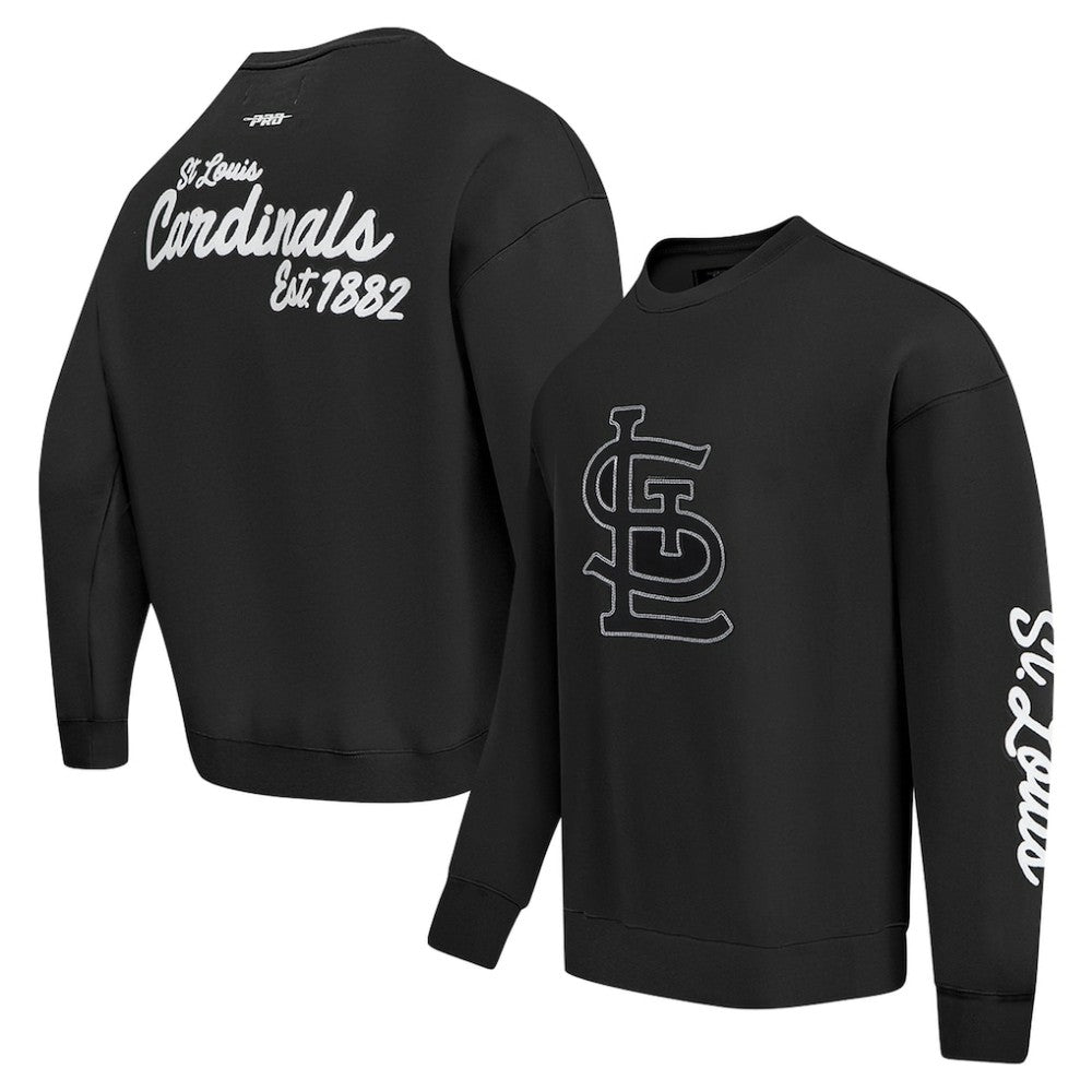 St. Louis Cardinals Pro Standard Paint The City Dropped Shoulder Pullover Sweatshirt Black