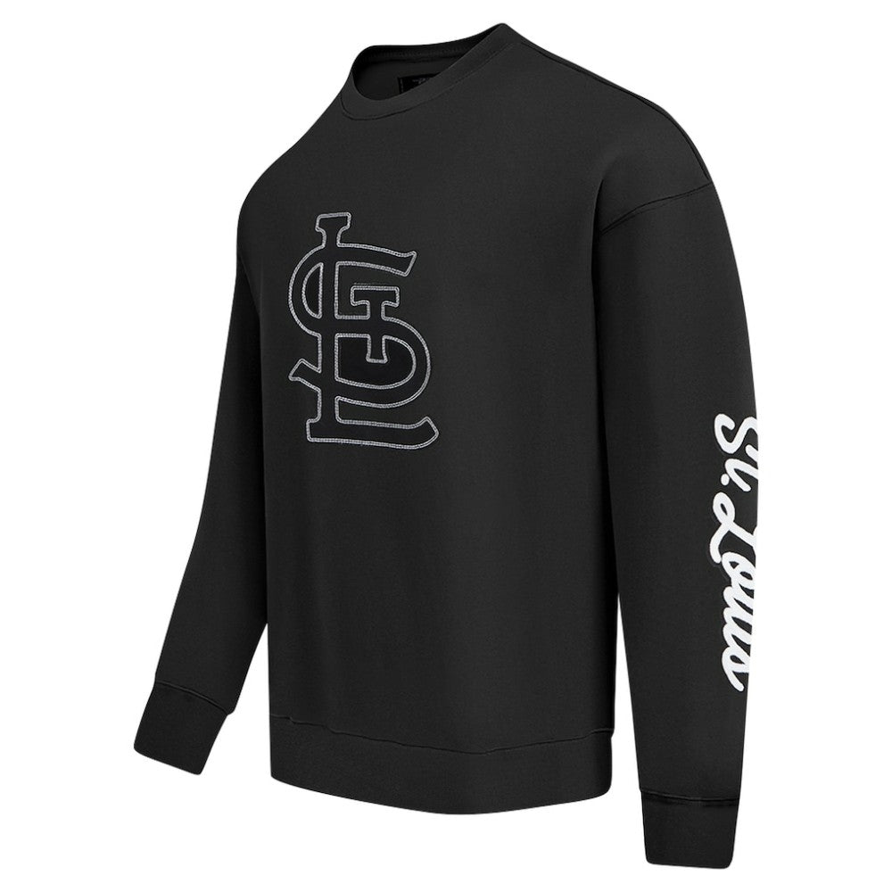 St. Louis Cardinals Pro Standard Paint The City Dropped Shoulder Pullover Sweatshirt Black
