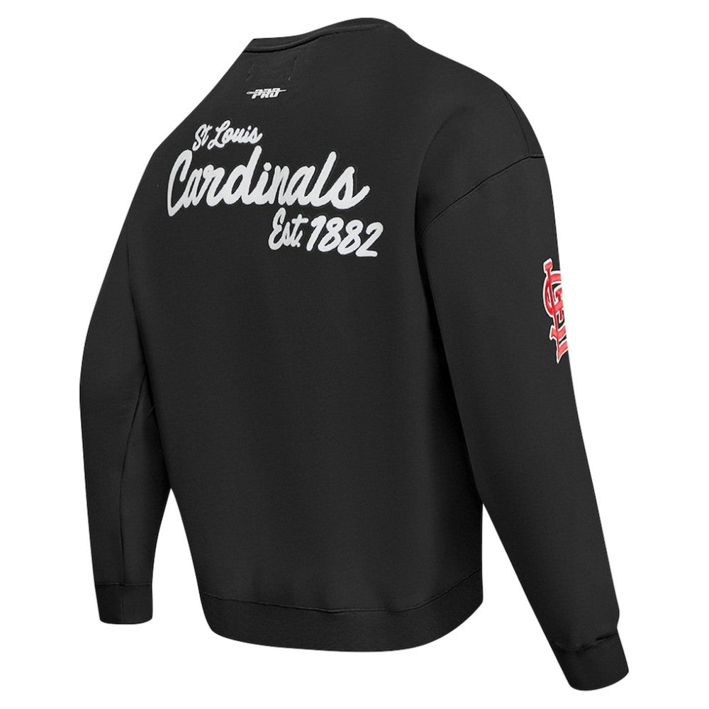St. Louis Cardinals Pro Standard Paint The City Dropped Shoulder Pullover Sweatshirt Black