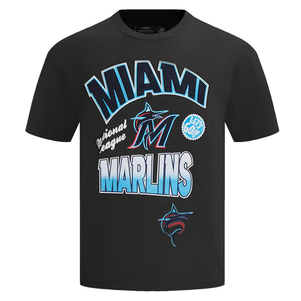 Miami Marlins Pro Standard Turn It Up Dropped Shoulder T-Shirt Black