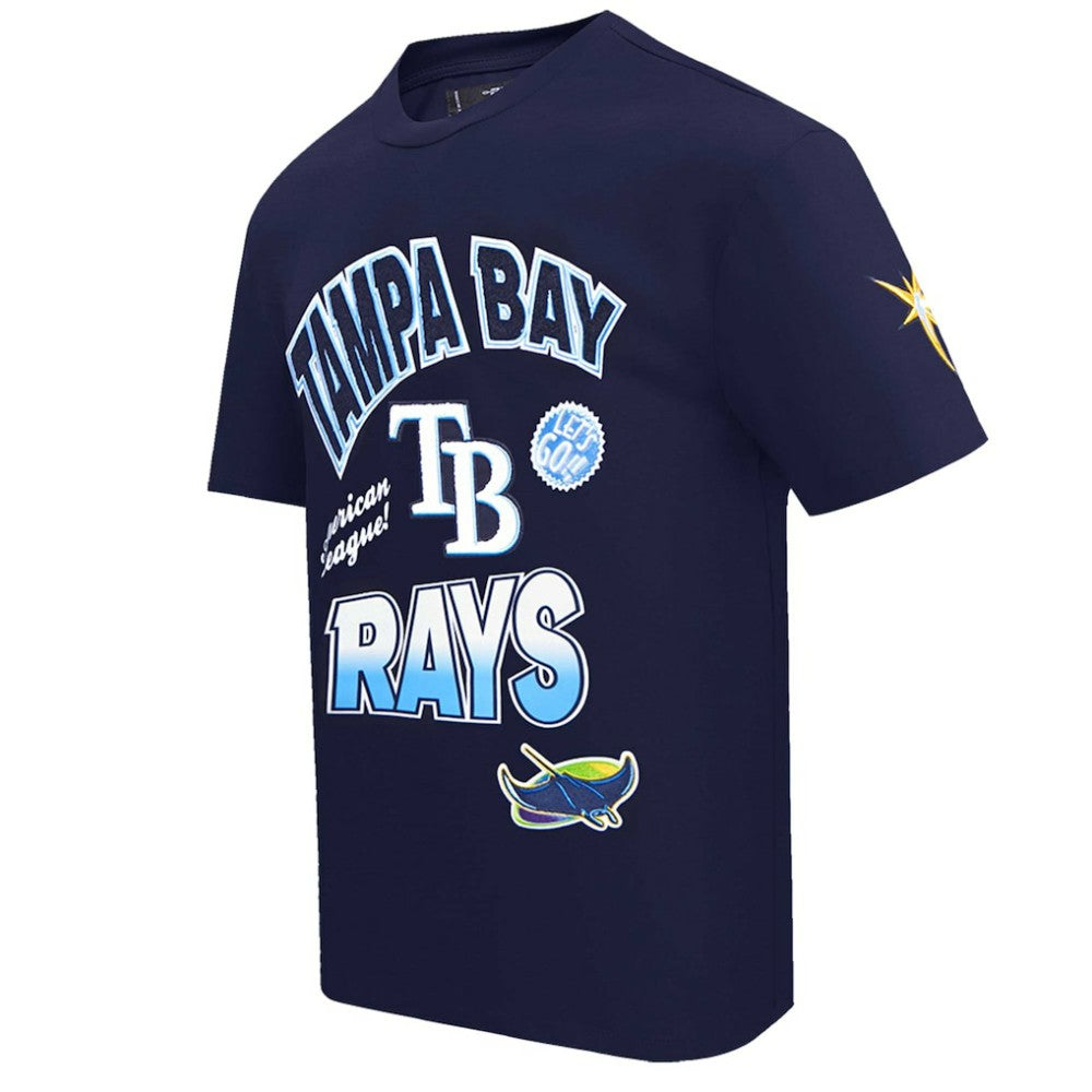 Tampa Bay Rays Pro Standard Turn It Up Dropped Shoulder T-Shirt Navy