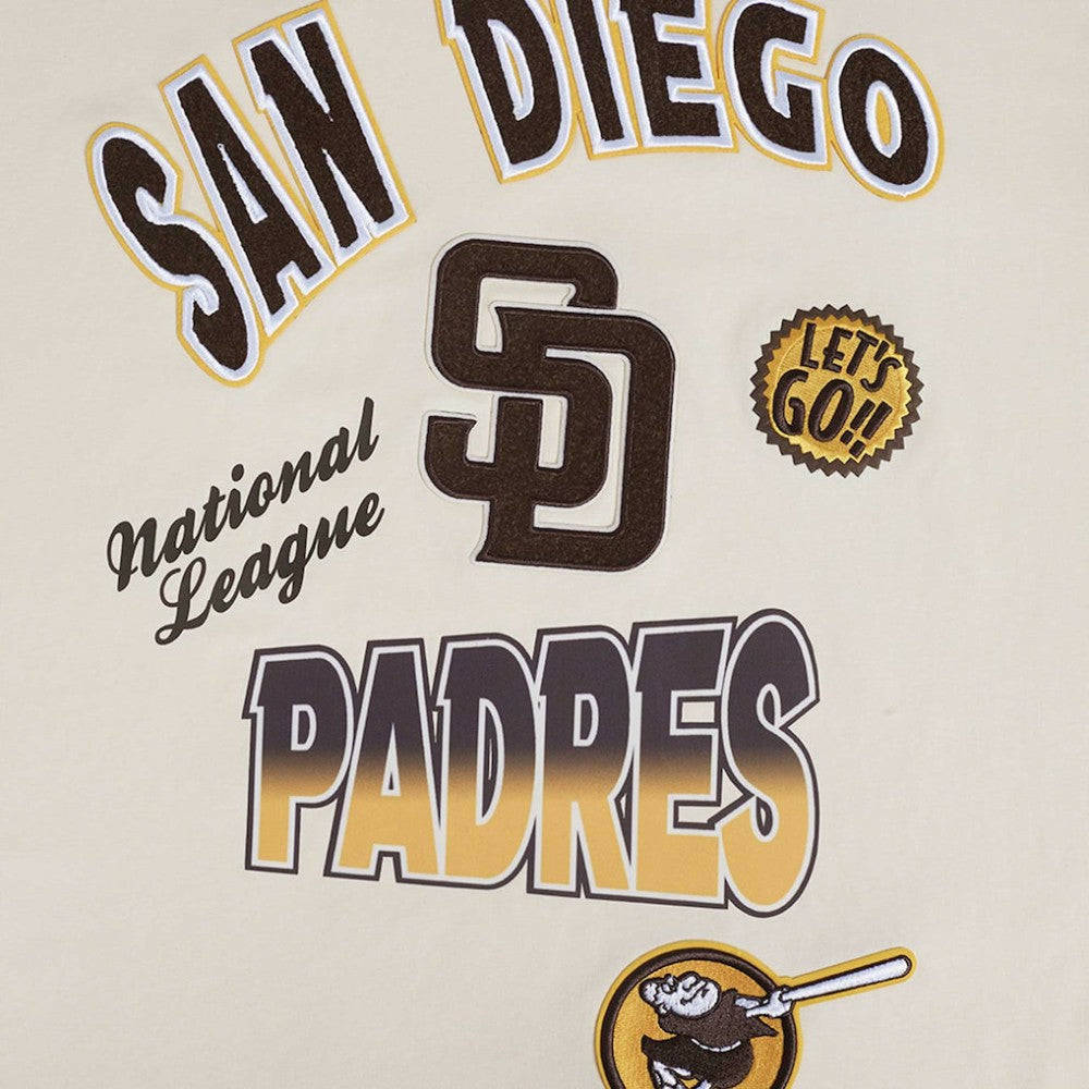 San Diego Padres Pro Standard Turn It Up Dropped Shoulder T-Shirt Cream