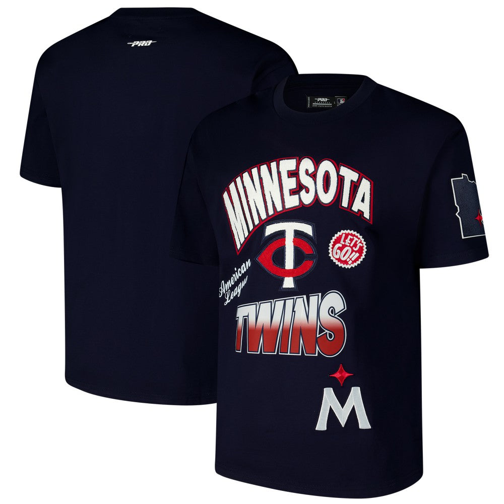 Minnesota Twins Pro Standard Turn It Up Dropped Shoulder T-Shirt Navy