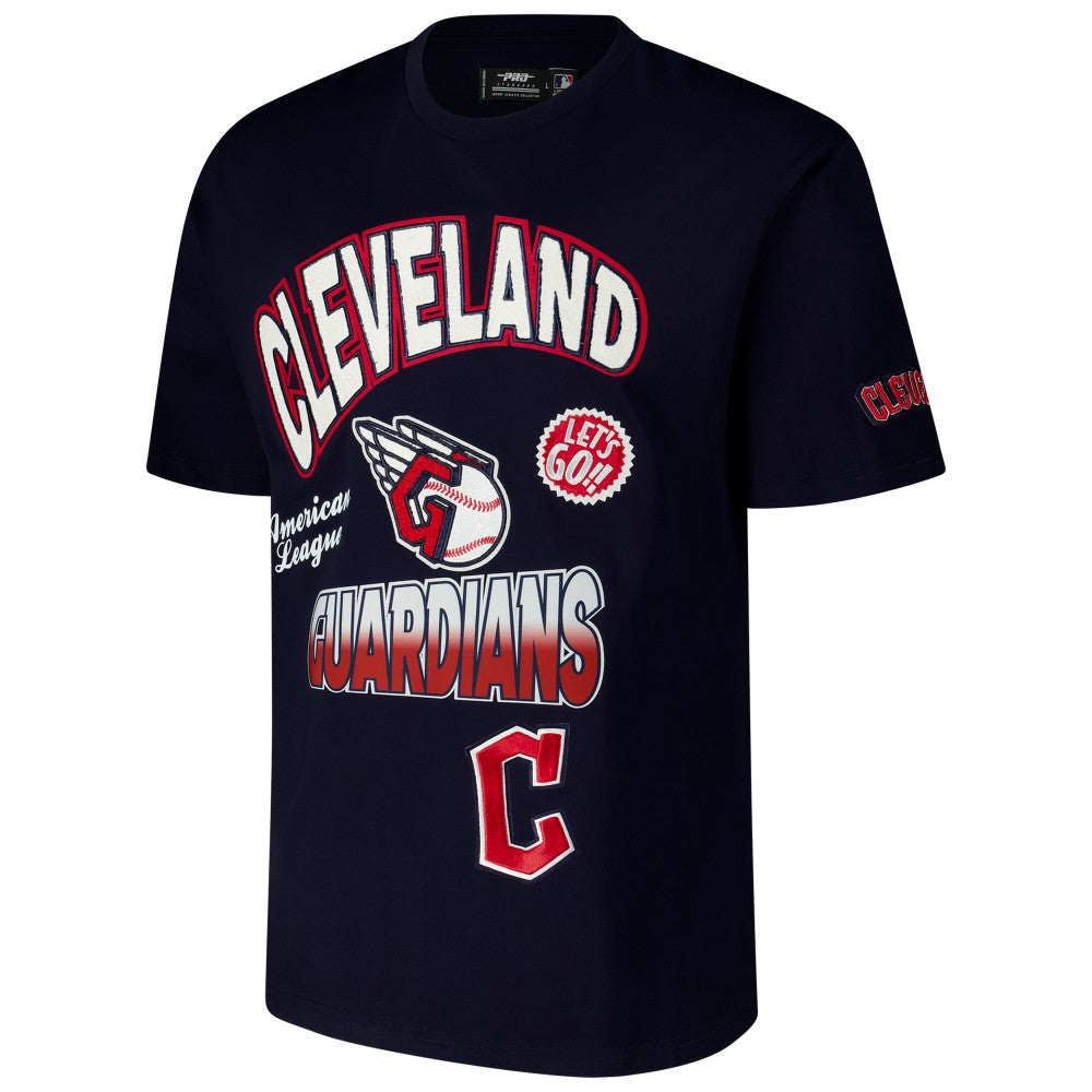 Cleveland Guardians Pro Standard Turn It Up Dropped Shoulder T-Shirt Navy