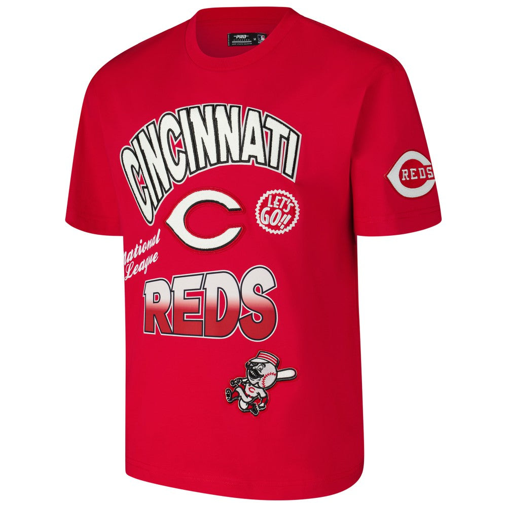 Cincinnati Reds Pro Standard Turn It Up Dropped Shoulder T-Shirt Red