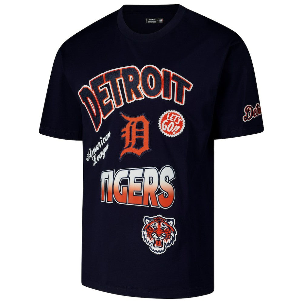 Detroit Tigers Pro Standard Turn It Up Dropped Shoulder T-Shirt Navy