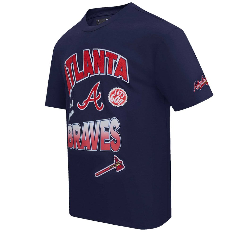 Atlanta Braves Pro Standard Turn It Up Dropped Shoulder T-Shirt Navy