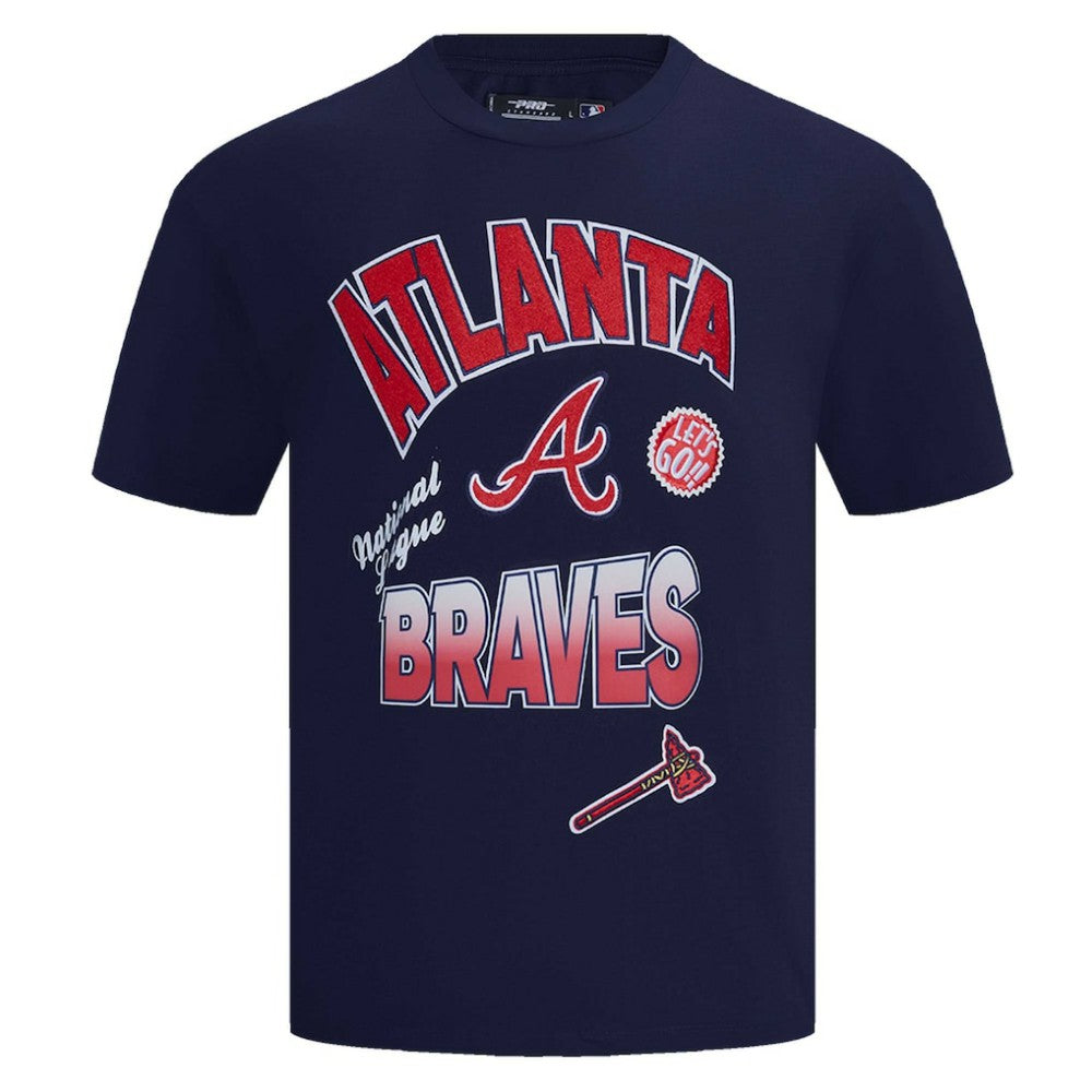 Atlanta Braves Pro Standard Turn It Up Dropped Shoulder T-Shirt Navy