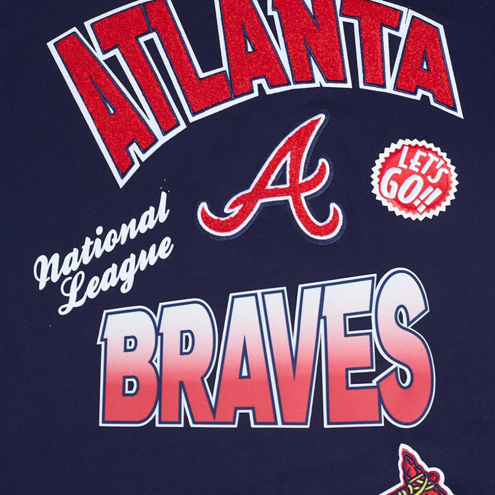 Atlanta Braves Pro Standard Turn It Up Dropped Shoulder T-Shirt Navy