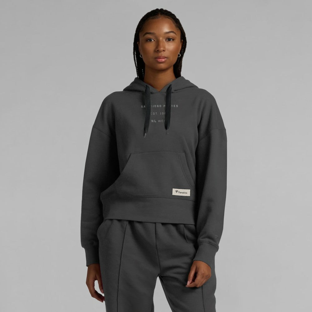 San Diego Padres Women's Elements Future Ground Subtle Tonal Pullover Hoodie Charcoal