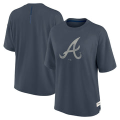 Atlanta Braves Women's Oversized Elements Raw Edge Future Ground T-Shirt Blue