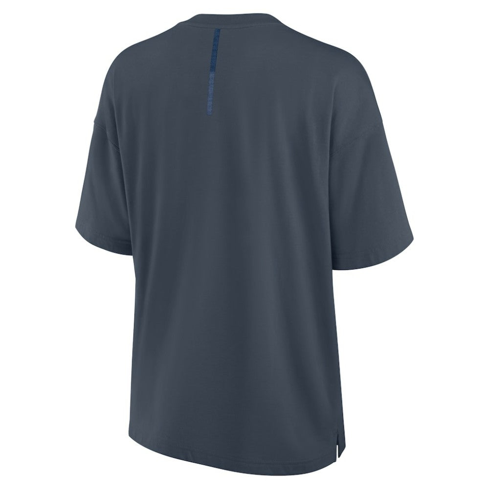 Los Angeles Dodgers Women's Oversized Elements Raw Edge Future Ground T-Shirt Blue