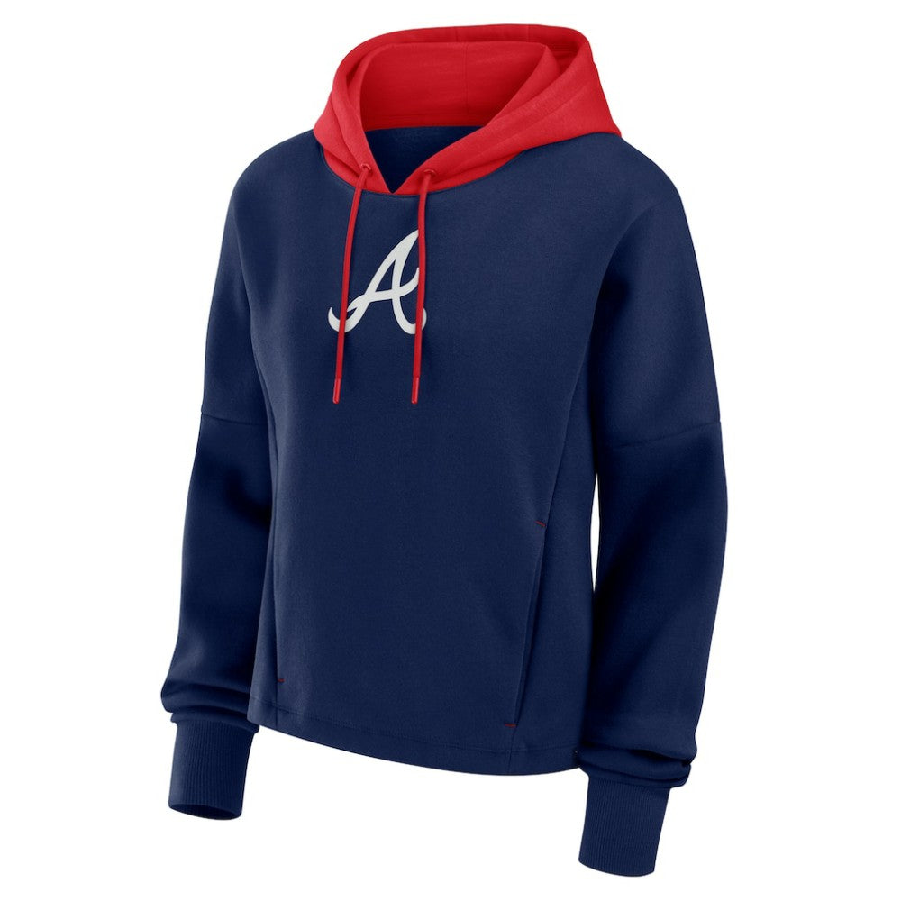 Atlanta Braves Women's Oversized Legacy Favorite Spectator Pullover Hoodie Navy