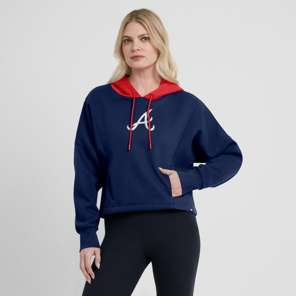 Atlanta Braves Women's Oversized Legacy Favorite Spectator Pullover Hoodie Navy