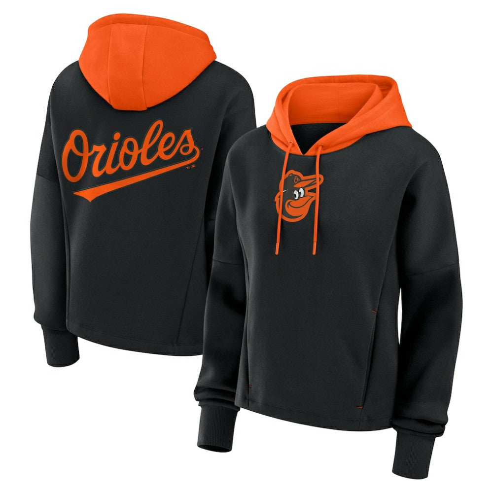 Baltimore Orioles Women's Oversized Legacy Favorite Spectator Pullover Hoodie Black