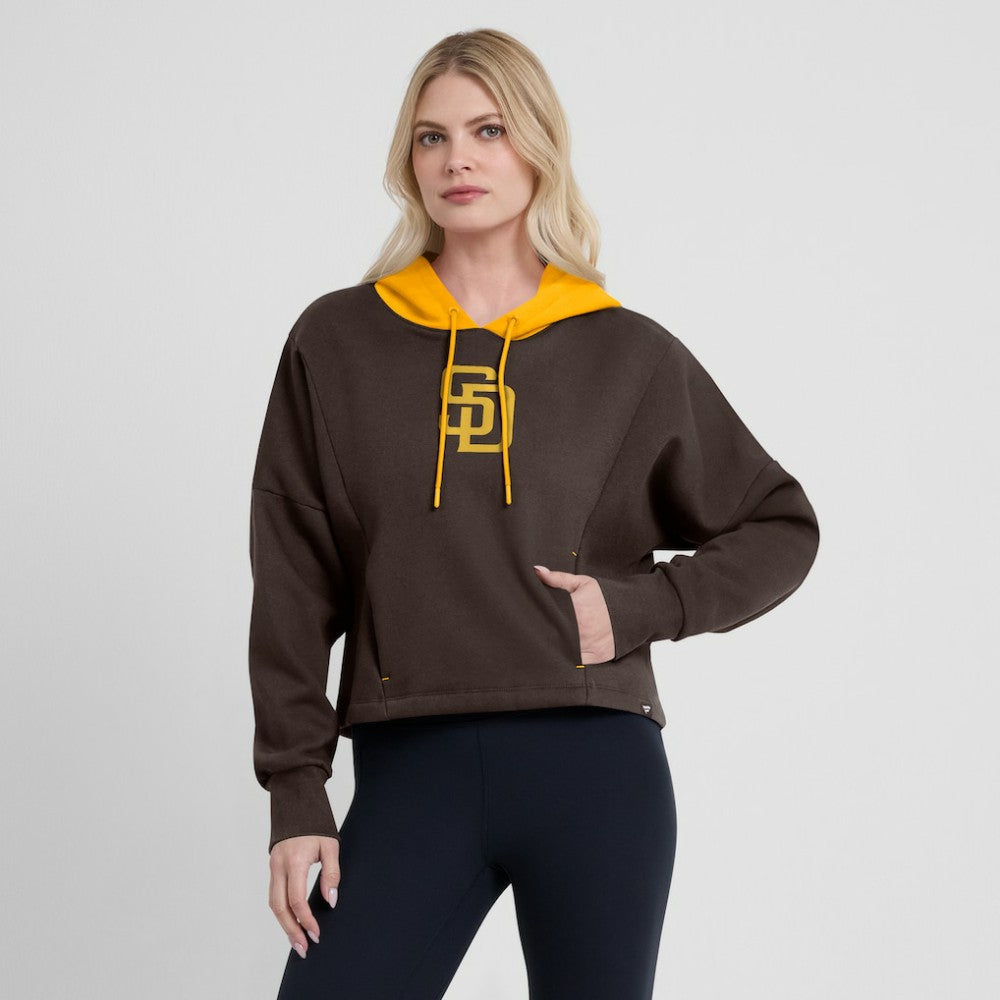 San Diego Padres Women's Oversized Legacy Favorite Spectator Pullover Hoodie Brown