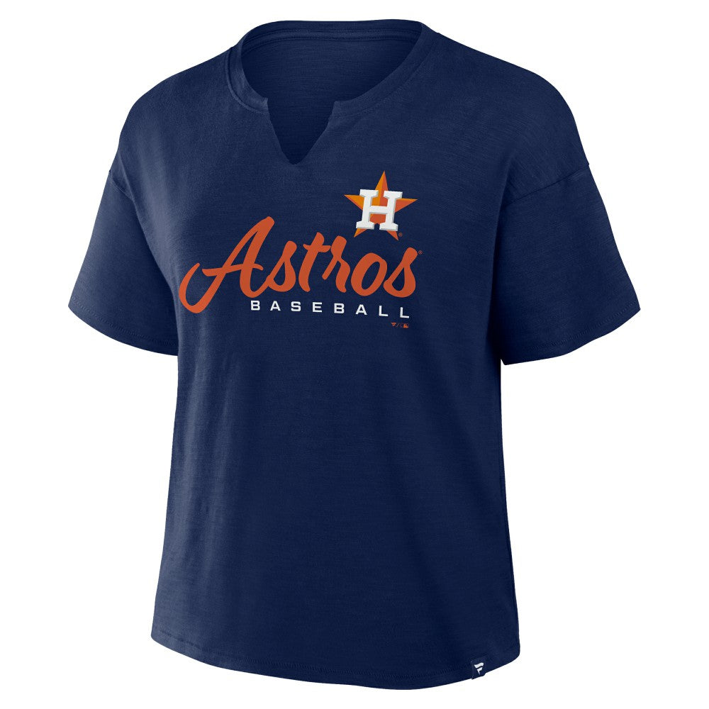 Houston Astros Women's Fan Fave Stadium Slub Boxy T-Shirt Navy