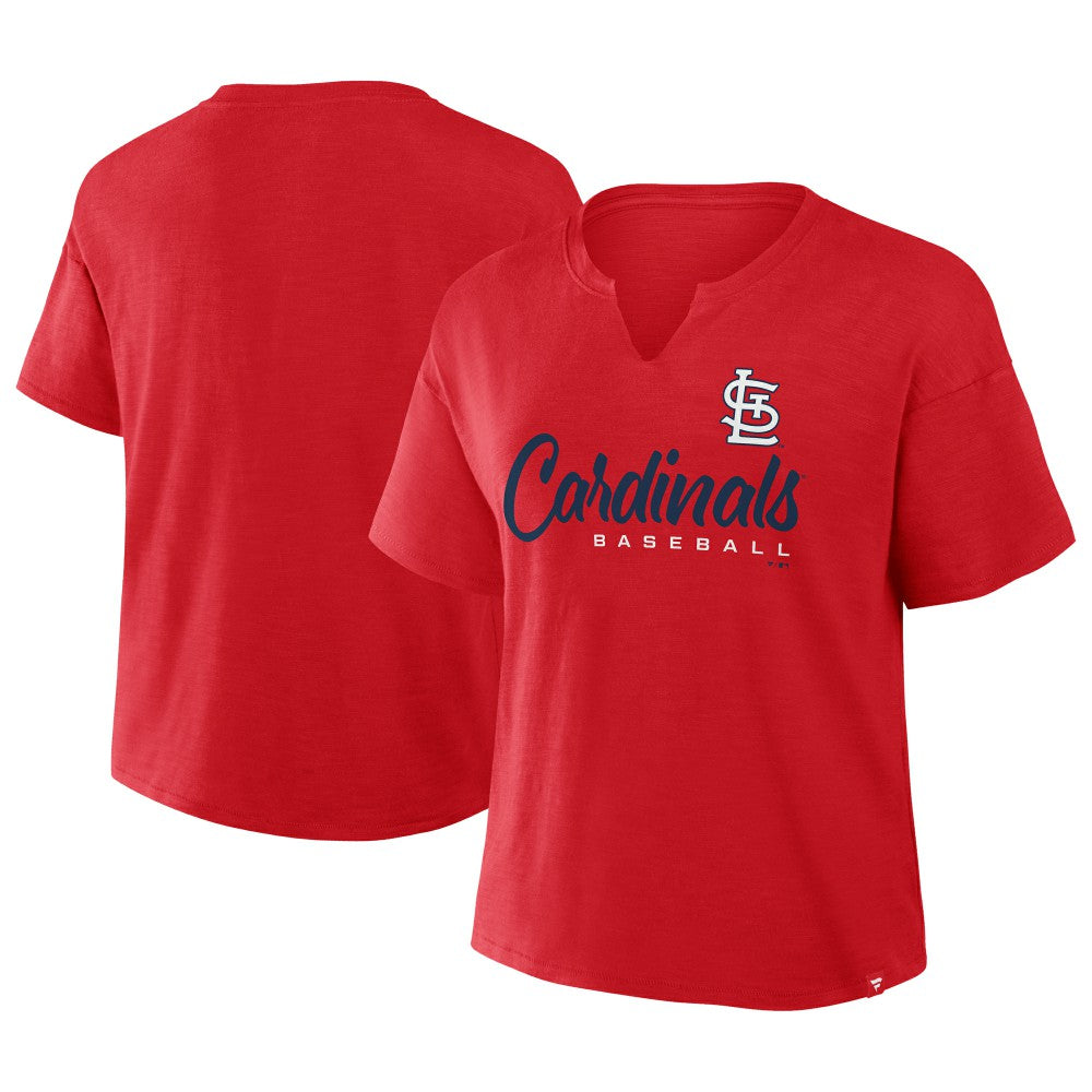 St. Louis Cardinals Women's Fan Fave Stadium Slub Boxy T-Shirt Red
