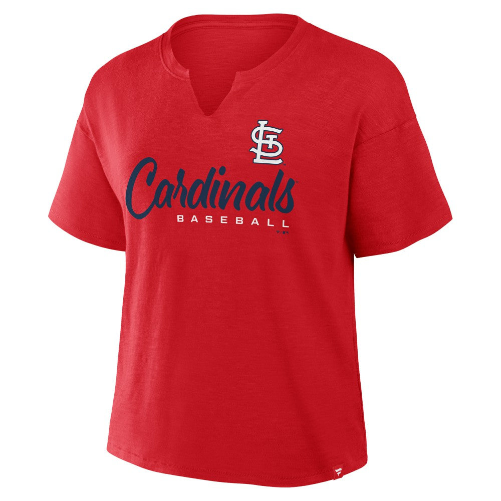 St. Louis Cardinals Women's Fan Fave Stadium Slub Boxy T-Shirt Red