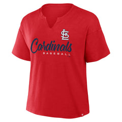 St. Louis Cardinals Women's Fan Fave Stadium Slub Boxy T-Shirt Red
