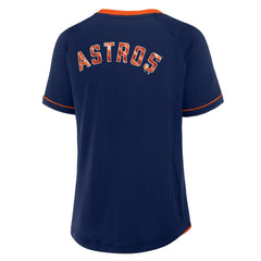 Houston Astros Women's League Diva Star Raglan V-Neck T-Shirt Navy