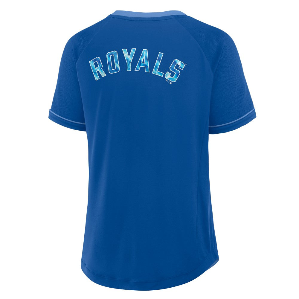 Kansas City Royals Women's League Diva Star Raglan V-Neck T-Shirt Royal