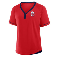 St. Louis Cardinals Women's League Diva Star Raglan V-Neck T-Shirt Red