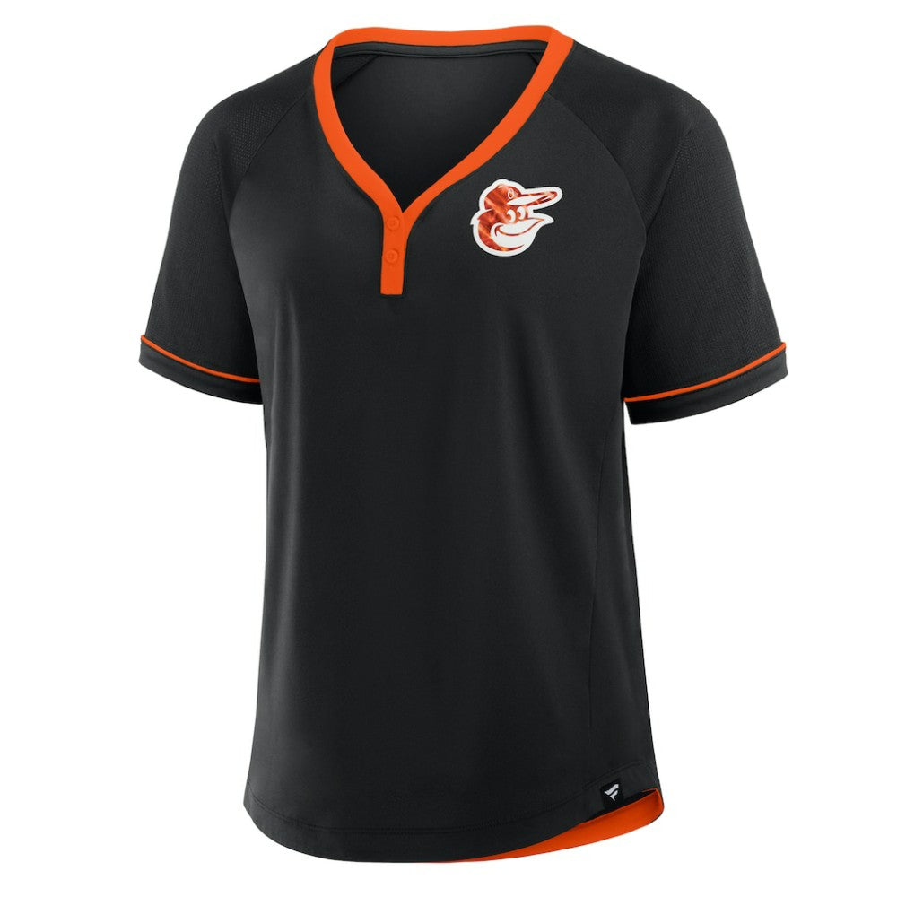 Baltimore Orioles Women's League Diva Star Raglan V-Neck T-Shirt Black