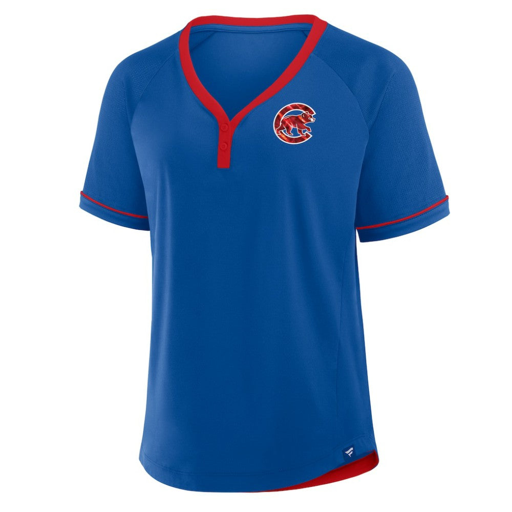 Chicago Cubs Women's League Diva Star Raglan V-Neck T-Shirt Royal