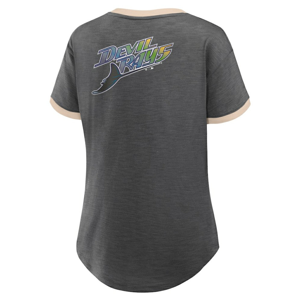Tampa Bay Rays Women's Binge Worthy Stadium Slub V-Neck T-Shirt Black