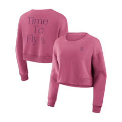 St. Louis Cardinals Women's Studio Cropped Pullover Sweatshirt Pink