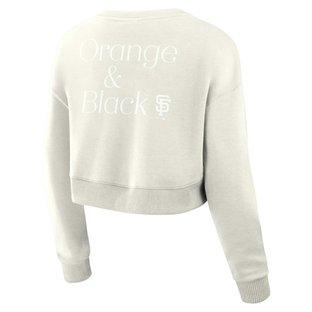San Francisco Giants Women's Studio Cropped Pullover Sweatshirt Cream