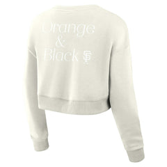 San Francisco Giants Women's Studio Cropped Pullover Sweatshirt Cream