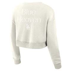Los Angeles Dodgers Women's Studio Cropped Pullover Sweatshirt Cream