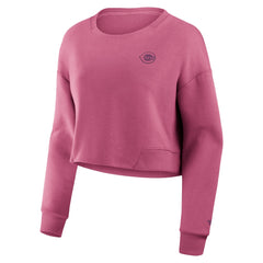 Cincinnati Reds Women's Studio Cropped Pullover Sweatshirt Pink