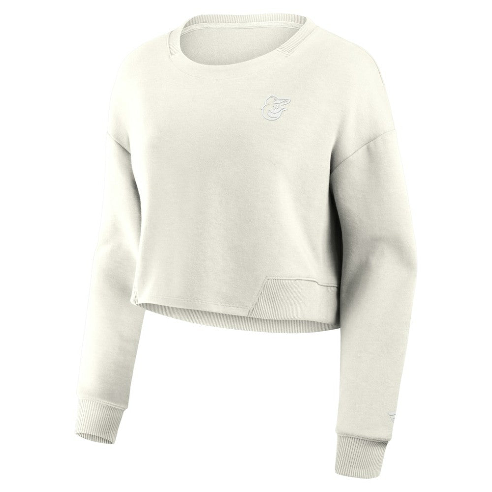 Baltimore Orioles Women's Studio Cropped Pullover Sweatshirt Cream