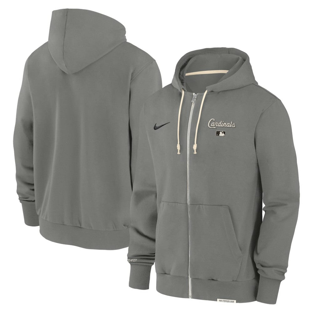 St. Louis Cardinals Authentic Collection Travel Performance Full-Zip Hoodie Charcoal | Nike